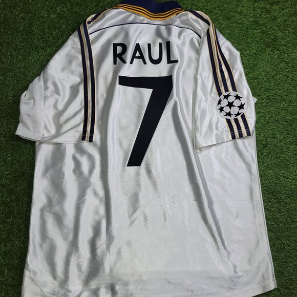 Raul Real Madrid 1999 2000 UEFA Soccer Jersey L - Picture 1 of 7